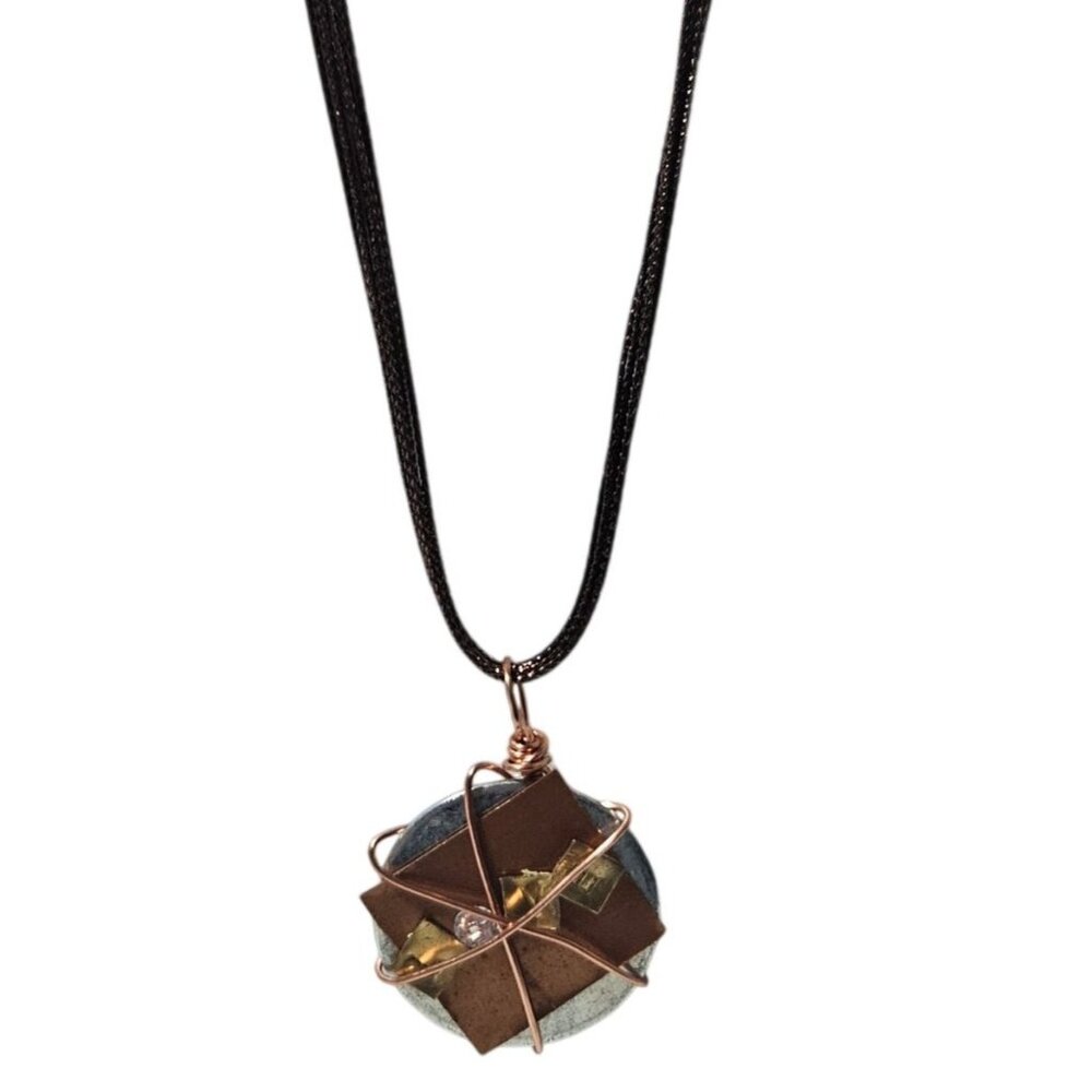 Handcrafted Copper Brass Pendant Necklace Wire Wrap Design Fashion Jewelry Women
